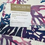 Chico's Chico’s Perfect Stretch Girlfriend Straight Crop Capri Coral Garden Endless Sea Photo 7