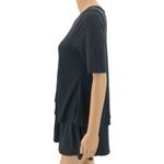 Agnes & Dora  XS NWT Baby Black Suede Half Sleeve Tiered Tunic  Top Photo 1
