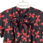 Love moschino  Black Red Bow Print Bow Neck Tie Dress size 12 Photo 2