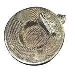 Vintage Silver Mesh Floral Hat Brooch Pin Costume Jewelry Photo 2