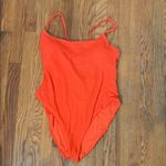 ANDIE The Fiji One Piece Seersucker Vermillion Orange size L NWT Photo 2