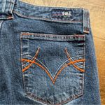 Lei Jeans Womens 9 Junior Blue Low Rise Hipster Flare Orange Stitching Denim Vtg Size undefined Photo 12