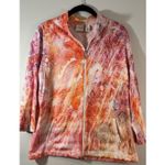Chico's Weekends by  Orange/Multi 3/4 Sleeve Cotton Zip Front Jacket - Size 2‎ Photo 1