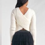 Elan  Off-the-Shoulder White Sweater Photo 2