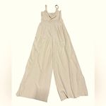 Colombian long beige bodysuit wide leg sleeveless v Photo 11