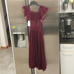Hill House 💕💕 The Akilah Nap Dress ~ Burgundy Velvet Small S NWT Photo 8