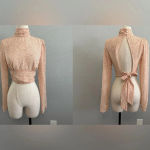 Blush Boutique Open Back Top Size Small Long Sleeve Photo 1