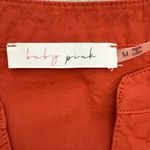 Baby Pink Bohemian Rust Red Crochet Tiered Ruffle Mini Dress 3/4 Sleeve Medium Orange Photo 13