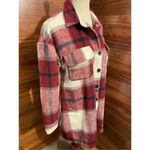Chicme Burgundy and White Plaid Long Sleeve Women’s Button Down Flannel Size Med Red Photo 9