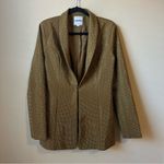 I am gia I. AM. Gia Mariah Blazer Gold Structured Rhinestone Blazer Jacket Size L  NWOT Photo 3