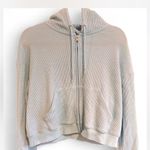 Auden Waffle Knit Full Zip Hoodie Sweatshirt Hoodie Blue Large Cropped Photo 2