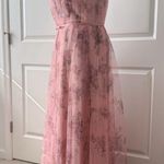 Marchesa Notte Blush Pink Floral Tulle Formal Gown Maxi Dress Women’s Size 18 Photo 4