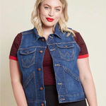 Modcloth x Wrangler Dependable Denim Vest 2X Dark Wash Cowgirl Western Casual Photo 0