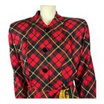 Maggy London NWT Vintage Silk, red, black & gold plaid wrap dress size 6 Photo 7