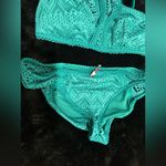 Adore Me High Neck Crochet Bikini Set L Teal Green Swim NWT Sexy Trendy Beach Photo 5