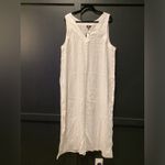 DKNY linen blend Sleeveless White shift long maxi midi dress dress nwt xxl Photo 3