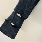 Anthropologie  Bibelot Wool Cardigan Leather Buckle/Cut-Outs Charcoal Grey size M Photo 8