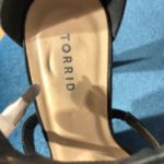 Torrid Faux Suede Boho Fringe Sandals Ankle Strap Black Gold Accent Black sz 10 Photo 5