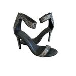 Joie  Pewter Silver Metallic Glitter Dress Heels Size 36 Photo 3