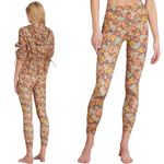 Veronica Beard Vilena Leggings Floral Orange Multi High Rise Workout Small NWT Photo 2