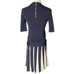 TED BAKER Hethia stretch knit highneck Knit Skater Dress Gold Zip Size 0 (US 2) White Photo 7