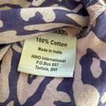 Hiho Purple Abstract 3/4 Sleeve Elastic Neck Cuff Shift Dress Cotton M Size M Photo 7