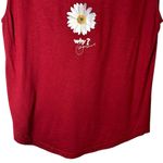 Desigual  Cabernet‎ Red Sleeveless Top Tee Sequins Question Mark Why? Size Large Photo 8