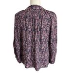 Faherty  Pink and Black Floral Long Sleeve single button cuff Blouse Top XS Photo 3