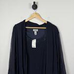 Catherines NWT  2 Piece Starburst Shimmer Tank/Cardigan Sheer Navy Size 26W Photo 3