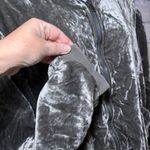 Free People  Jacket Womens M Gray Crushed Velvet Bomber Ruched Boho Photo 10