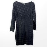 Reiss  Black Striped Long Sleeve Sheath Dress Photo 9
