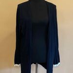 Charter Club  Deep Black Spring Horizon Pleated Long Sleeve Knit Cardigan Size XL Photo 0