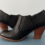 Jack Rogers Kyle Black Leather Stacked Heel Booties Photo 0