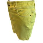 Cache  Yellow Lemon Ice Denim Metal Button 5 Packet Skirt New Stretch $98 NWT Photo 4