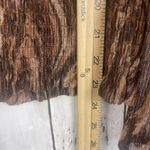 Joie ‎ Top Women L Brown Marble Print Smocked Blouse Sheer Sleeve Fairy Ethereal Photo 9