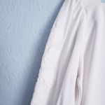 Ann Taylor  White Square Neck Floral Eyelet Long Sleeve Blouse Photo 8