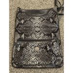Brighton  Crossbody Purse Handbag Snakeskin Leather Envelope Tan‎ & Brown Purse Photo 1