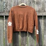 Love Tree  Brown Retro Floral Cropped Cardigan | M Photo 4