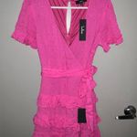 Lulus Lulu’s Pink Wrap Mini Dress Photo 0