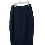 Ellen Tracy Vintage Wool Maxi Skirt Black Front Slit Classic Skirt Size 8P Photo 3