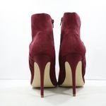 JustFab  Karolina Burgundy Red Suede Knot 5" Heel Ankle Booties - 9.5 WW Photo 3
