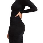 Good American Ruched Bodycon black Dress Size 0/ XS NWT Reg $119 Photo 1