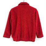 American Eagle Womens Large Fleece Teddy Jacket Red Full-Zip Pouch Pockets Cozy Photo 1