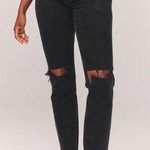 Abercrombie & Fitch Abercrombie 90s Straight Jeans Curve Love High Rise Black Distressed Size 27 4 Photo 0