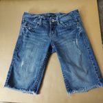 Aeropostale Raw Hem Bermuda Shorts 1/2 Denim Classic Summer Festival Boho Casual Photo 0