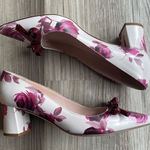 Kate Spade  Maxine White Pink Flower Chunk Heel Leather Bow sz 6‎ Photo 0