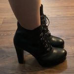 Stuart Weitzman Black Leather Combat Heeled Boots Photo 9