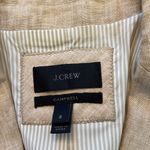 J.Crew Campbell Tan Linen Blazer Women's Size 8 Single Button Striped Lining Photo 4