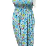 Hawaiian 88 Tees Smocked Maxi Dress Size XS NEW AOP Surf Girls Blue Photo 0