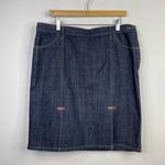 Gap Vintage Y2K Dark Wash Utility Denim Jean Skirt Classic Knee Length womens 12 Photo 0